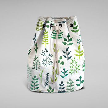 bag printed with flowers pattern